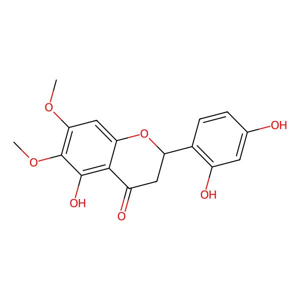 2D Structure of 2-(2,4-Dihydroxyphenyl)-5-hydroxy-6,7-dimethoxy-2,3-dihydrochromen-4-one