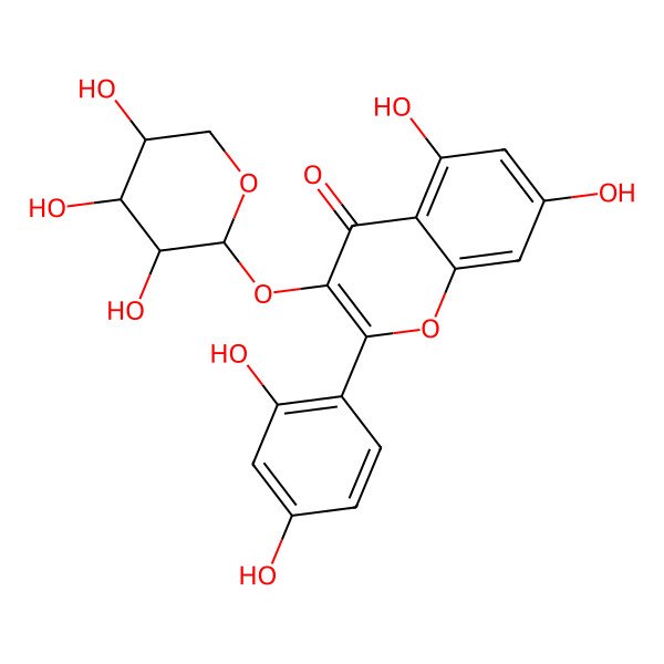 2D Structure of 2-(2,4-Dihydroxyphenyl)-5,7-dihydroxy-3-(3,4,5-trihydroxyoxan-2-yl)oxychromen-4-one