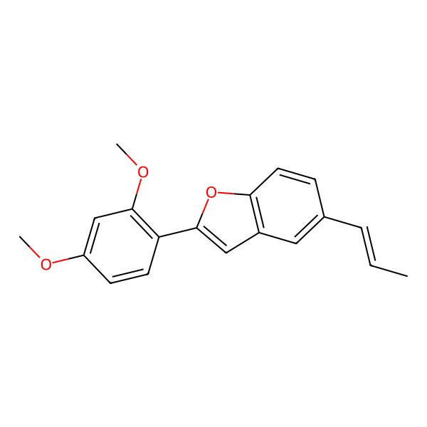 2D Structure of 2-(2,4-dimethoxyphenyl)-5-[(E)-prop-1-enyl]-1-benzofuran
