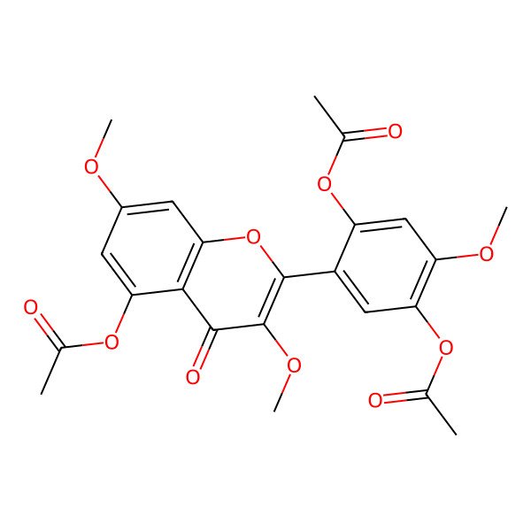 2D Structure of [2-(2,5-Diacetyloxy-4-methoxyphenyl)-3,7-dimethoxy-4-oxochromen-5-yl] acetate
