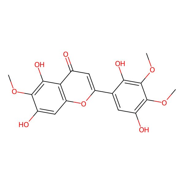 2D Structure of 2-(2,5-Dihydroxy-3,4-dimethoxy-phenyl)-5,7-dihydroxy-6-methoxy-chromen-4-one