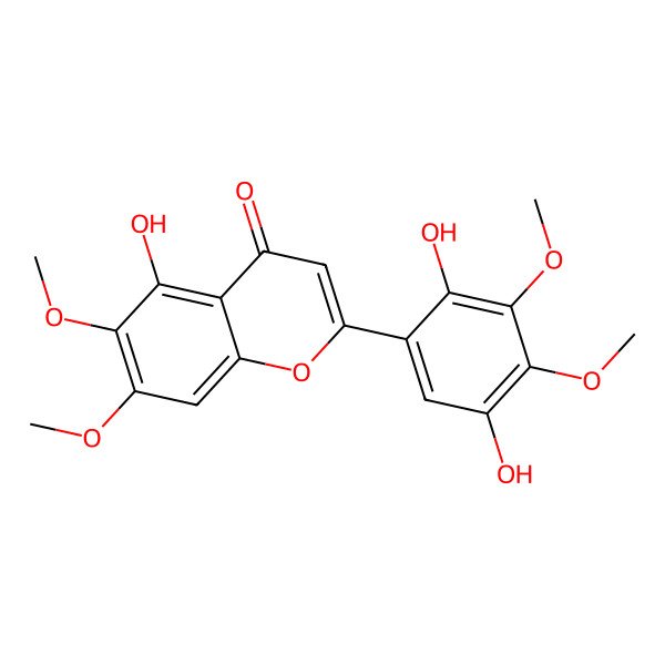 2D Structure of 2-(2,5-Dihydroxy-3,4-dimethoxyphenyl)-5-hydroxy-6,7-dimethoxychromen-4-one