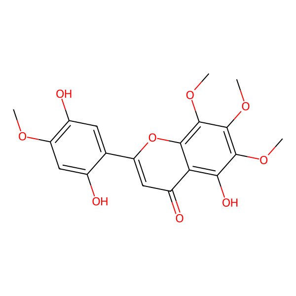 2D Structure of 2-(2,5-Dihydroxy-4-methoxyphenyl)-5-hydroxy-6,7,8-trimethoxychromen-4-one 2D Structure of 2-(2,5-Dihydroxy-4-methoxyphenyl)-5-hydroxy-6,7,8-trimethoxychromen-4-one