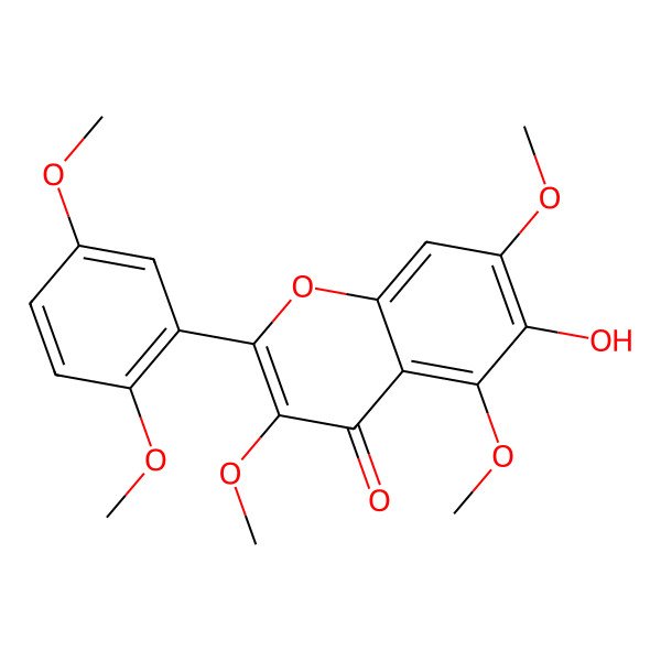 2D Structure of 2-(2,5-Dimethoxyphenyl)-6-hydroxy-3,5,7-trimethoxychromen-4-one 2D Structure of 2-(2,5-Dimethoxyphenyl)-6-hydroxy-3,5,7-trimethoxychromen-4-one