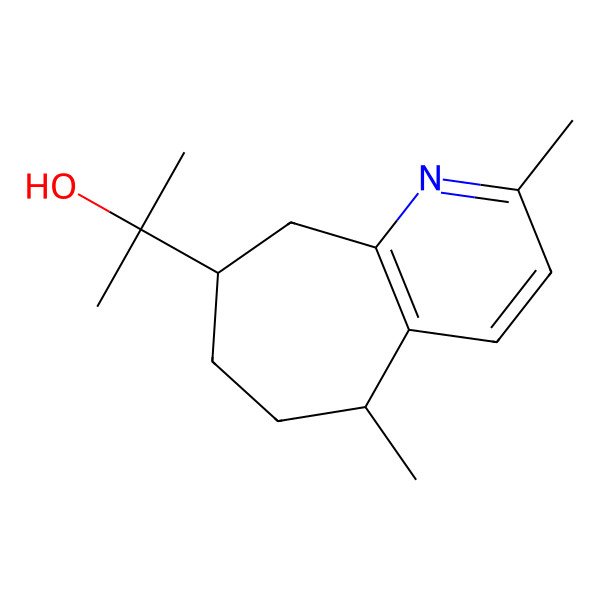 2D Structure of 2-(2,5-dimethyl-6,7,8,9-tetrahydro-5H-cyclohepta[b]pyridin-8-yl)propan-2-ol