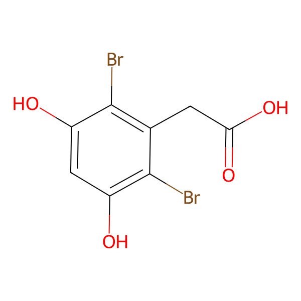 2D Structure of 2-(2,6-Dibromo-3,5-dihydroxyphenyl)acetic acid