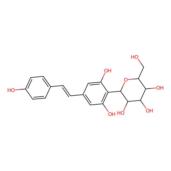 2D Structure of 2-[2,6-Dihydroxy-4-[2-(4-hydroxyphenyl)ethenyl]phenyl]-6-(hydroxymethyl)oxane-3,4,5-triol