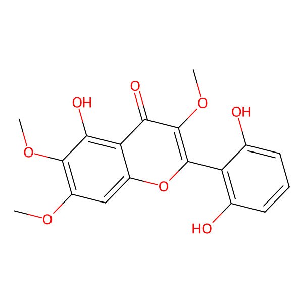 2D Structure of 2-(2,6-Dihydroxyphenyl)-5-hydroxy-3,6,7-trimethoxychromen-4-one
