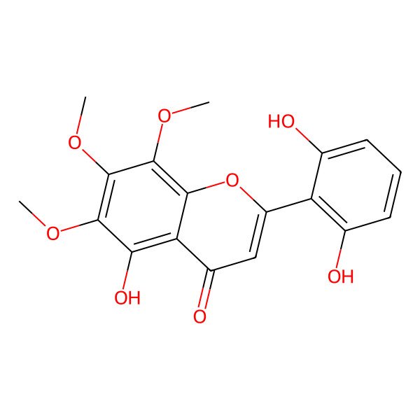 2D Structure of 2-(2,6-Dihydroxyphenyl)-5-hydroxy-6,7,8-trimethoxychromen-4-one