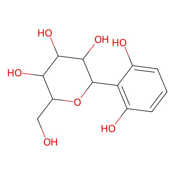 2D Structure of 2-(2,6-Dihydroxyphenyl)-6-(hydroxymethyl)oxane-3,4,5-triol