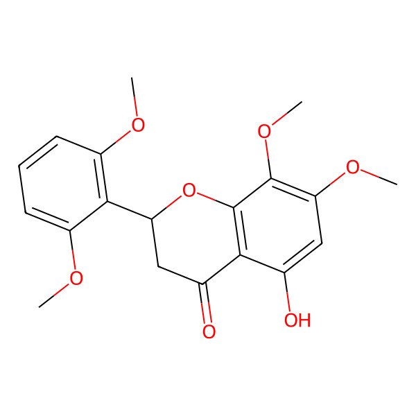 2D Structure of 2-(2,6-Dimethoxyphenyl)-5-hydroxy-7,8-dimethoxy-2,3-dihydrochromen-4-one