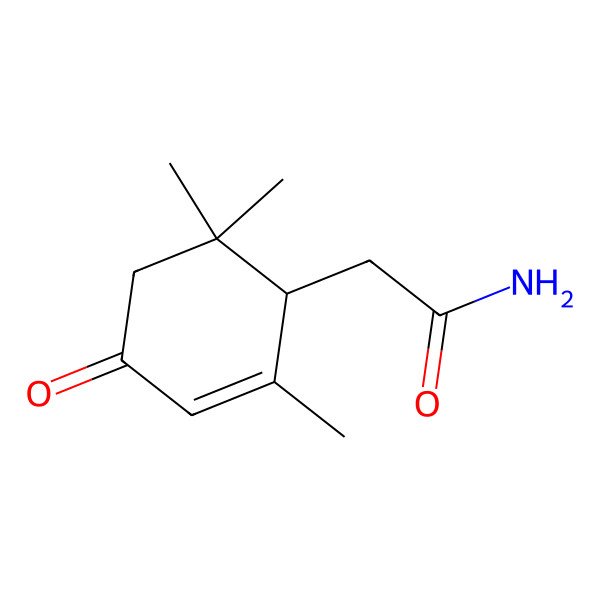 2D Structure of 2-(2,6,6-Trimethyl-4-oxocyclohex-2-en-1-yl)acetamide 2D Structure of 2-(2,6,6-Trimethyl-4-oxocyclohex-2-en-1-yl)acetamide