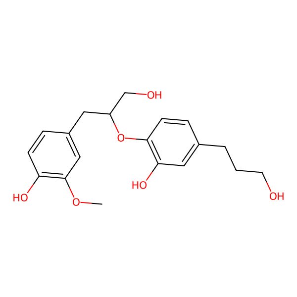 2D Structure of 2-[(2R)-1-hydroxy-3-(4-hydroxy-3-methoxyphenyl)propan-2-yl]oxy-5-(3-hydroxypropyl)phenol