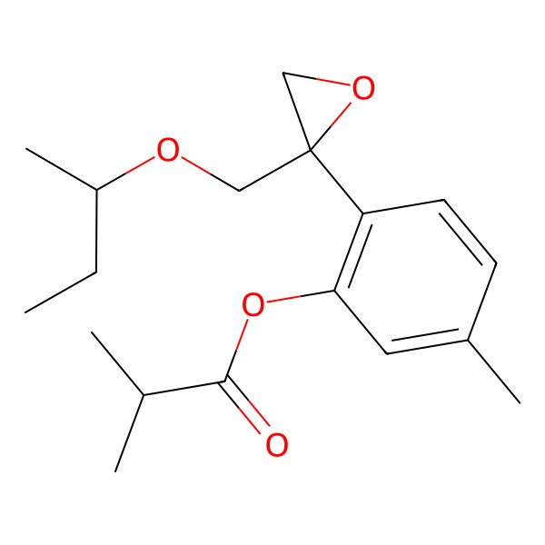 2D Structure of [2-[(2R)-2-[[(2S)-butan-2-yl]oxymethyl]oxiran-2-yl]-5-methylphenyl] 2-methylpropanoate