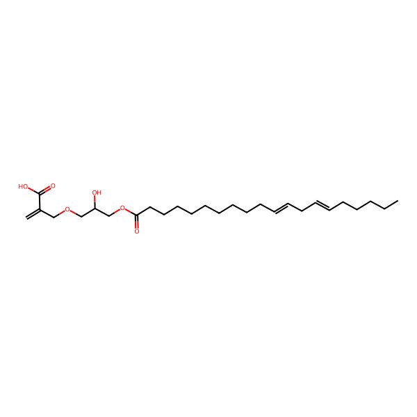 2D Structure of 2-[[(2R)-2-hydroxy-3-[(11E,14E)-icosa-11,14-dienoyl]oxypropoxy]methyl]prop-2-enoic acid
