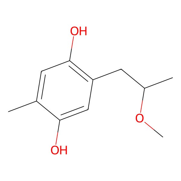 2D Structure of 2-[(2R)-2-methoxypropyl]-5-methylbenzene-1,4-diol
