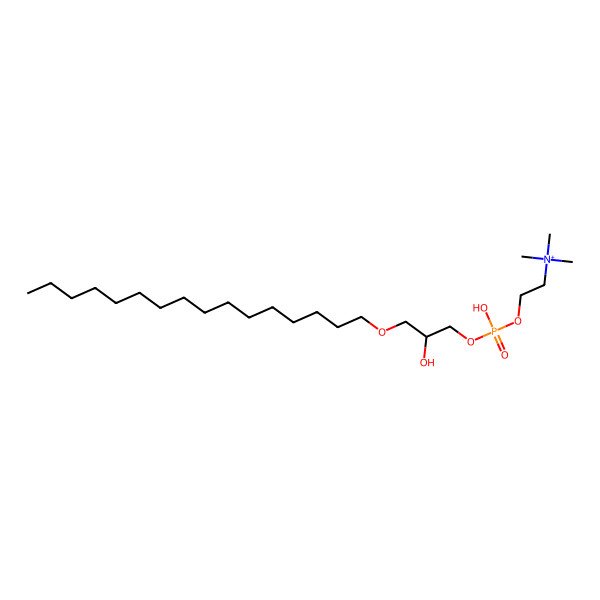2D Structure of 2-(((2R)-3-hexadecoxy-2-hydroxypropoxy)-hydroxyphosphoryl)oxyethyl-trimethylazanium