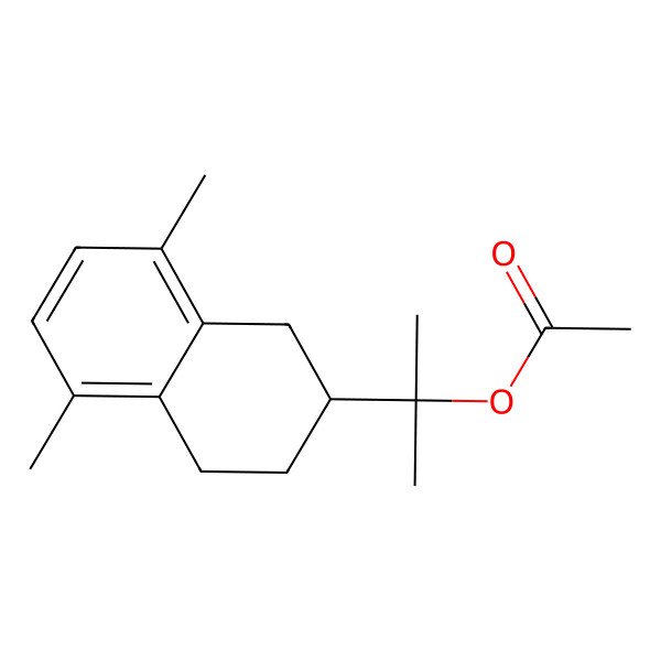 2D Structure of 2-[(2R)-5,8-dimethyl-1,2,3,4-tetrahydronaphthalen-2-yl]propan-2-yl acetate