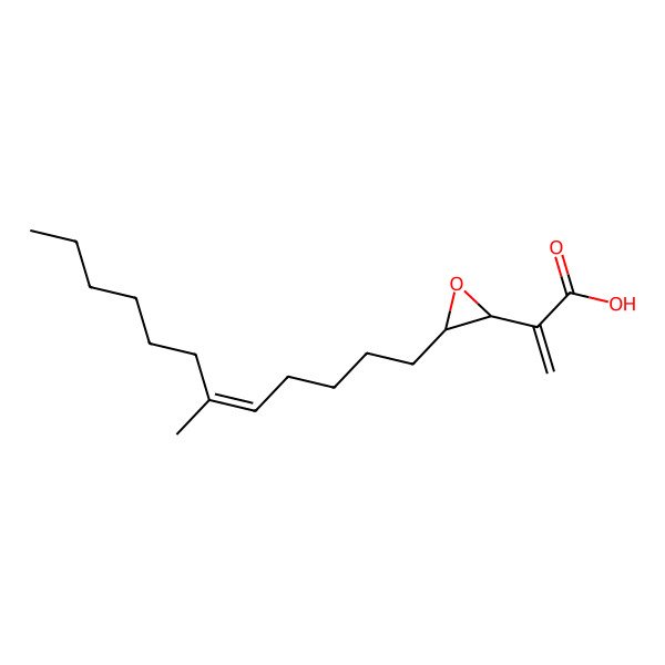 2D Structure of 2-[(2R,3R)-3-[(E)-6-methyldodec-5-enyl]oxiran-2-yl]prop-2-enoic acid