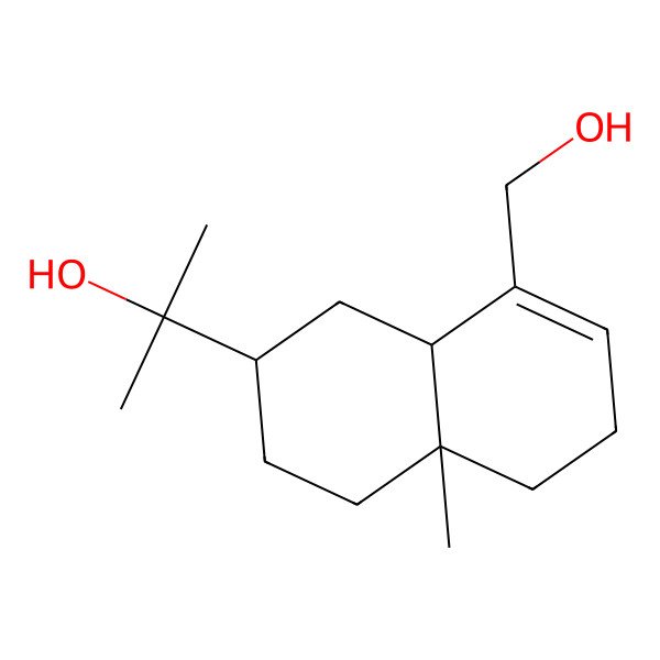 2D Structure of 2-[(2R,4aR,8aR)-8-(hydroxymethyl)-4a-methyl-2,3,4,5,6,8a-hexahydro-1H-naphthalen-2-yl]propan-2-ol