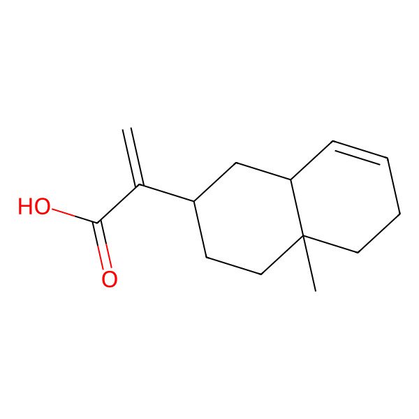 2D Structure of 2-[(2R,4aR,8aS)-4a-methyl-2,3,4,5,6,8a-hexahydro-1H-naphthalen-2-yl]prop-2-enoic acid