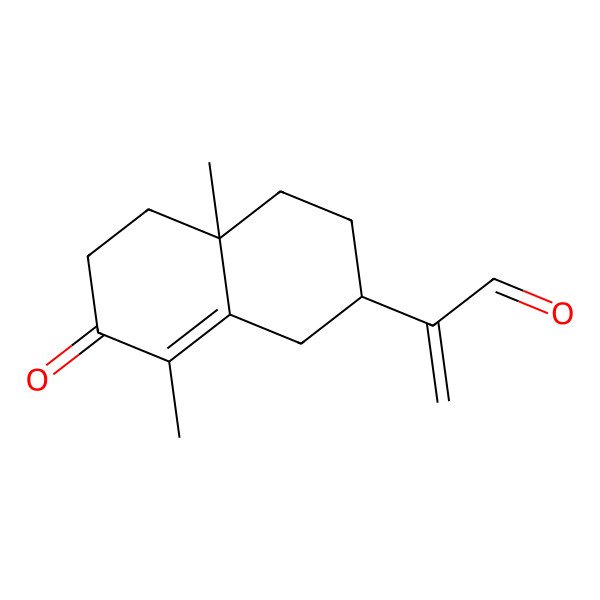 2D Structure of 2-[(2R,4aS)-4a,8-dimethyl-7-oxo-1,2,3,4,5,6-hexahydronaphthalen-2-yl]prop-2-enal