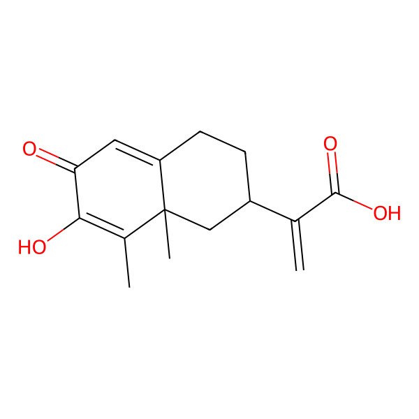 2D Structure of 2-[(2R,8aS)-7-hydroxy-8,8a-dimethyl-6-oxo-1,2,3,4-tetrahydronaphthalen-2-yl]prop-2-enoic acid