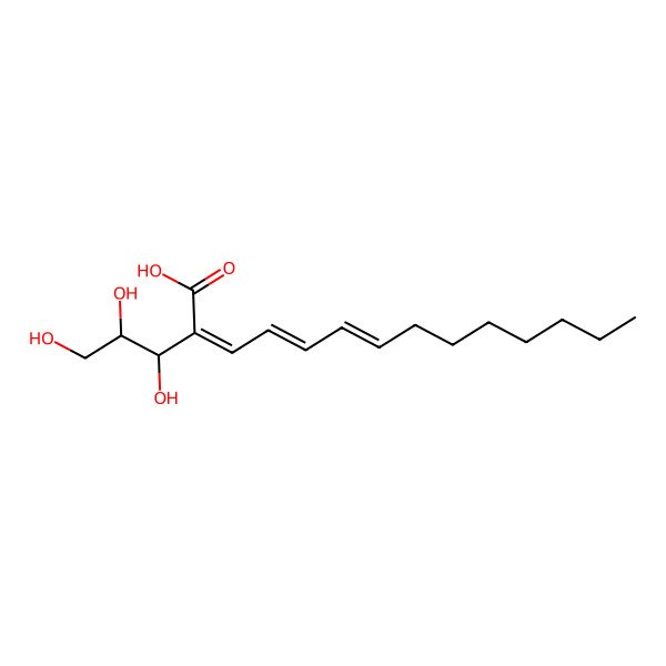 2D Structure of 2-[(2S)-1,2,3-trihydroxypropyl]tetradeca-2,4,6-trienoic acid