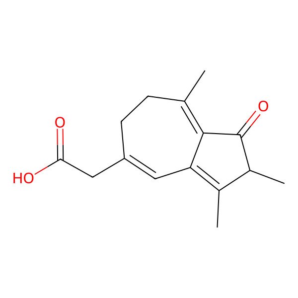 2D Structure of 2-[(2S)-2,3,8-trimethyl-1-oxo-6,7-dihydro-2H-azulen-5-yl]acetic acid