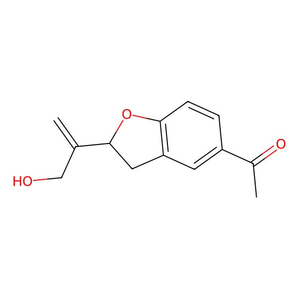 2D Structure of 2-[(2S)-5-Acetyl-2,3-dihydrobenzofuran-2-yl]allyl alcohol
