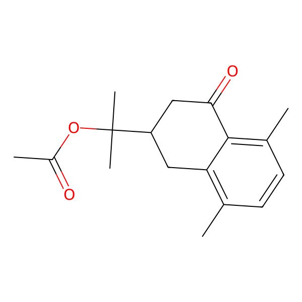 2D Structure of 2-[(2S)-5,8-dimethyl-4-oxo-2,3-dihydro-1H-naphthalen-2-yl]propan-2-yl acetate
