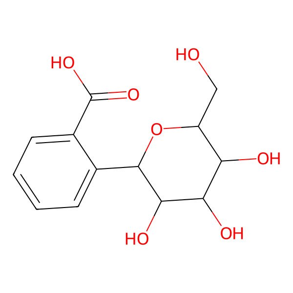 2D Structure of 2-[(2S,3R,4R,5S,6R)-3,4,5-trihydroxy-6-(hydroxymethyl)oxan-2-yl]benzoic acid