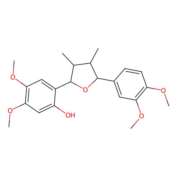 2D Structure of 2-[(2S,3R,4S,5R)-5-(3,4-dimethoxyphenyl)-3,4-dimethyloxolan-2-yl]-4,5-dimethoxyphenol