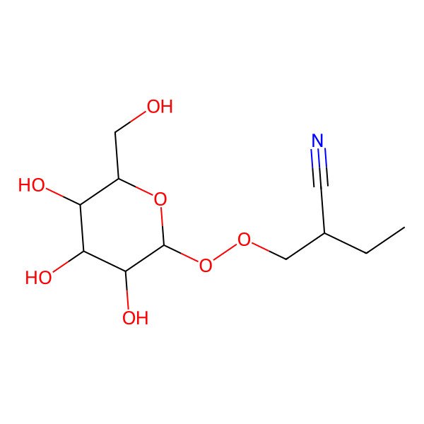 2D Structure of 2-[[(2S,3R,4S,5S,6R)-3,4,5-trihydroxy-6-(hydroxymethyl)oxan-2-yl]peroxymethyl]butanenitrile