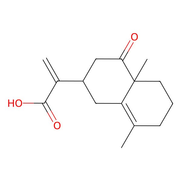 2D Structure of 2-[(2S,4aS)-4a,8-dimethyl-4-oxo-1,2,3,5,6,7-hexahydronaphthalen-2-yl]prop-2-enoic acid