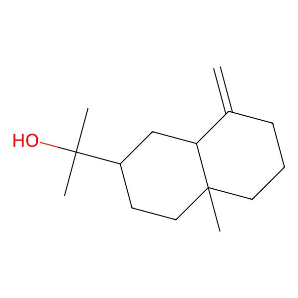 2D Structure of 2-[(2S,4aS,8aS)-4a-methyl-8-methylidene-1,2,3,4,5,6,7,8a-octahydronaphthalen-2-yl]propan-2-ol