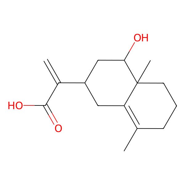 2D Structure of 2-[(2S,4S,4aS)-4-hydroxy-4a,8-dimethyl-2,3,4,5,6,7-hexahydro-1H-naphthalen-2-yl]prop-2-enoic acid