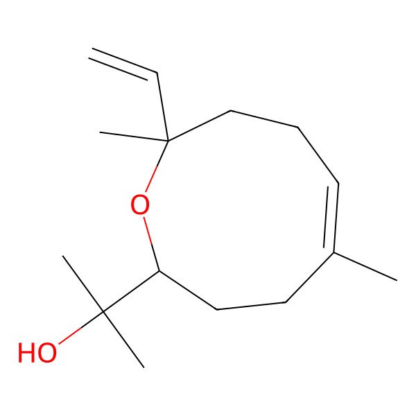 2D Structure of 2-[(2S,5Z,9S)-9-ethenyl-5,9-dimethyl-3,4,7,8-tetrahydro-2H-oxonin-2-yl]propan-2-ol