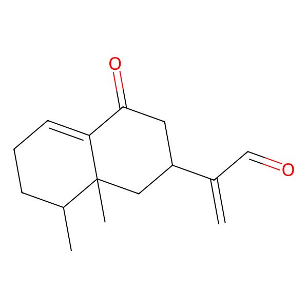 2D Structure of 2-[(2S,8S,8aR)-8,8a-dimethyl-4-oxo-1,2,3,6,7,8-hexahydronaphthalen-2-yl]prop-2-enal