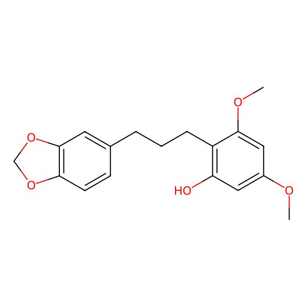 2D Structure of 2-[3-(1,3-Benzodioxol-5-yl)propyl]-3,5-dimethoxyphenol