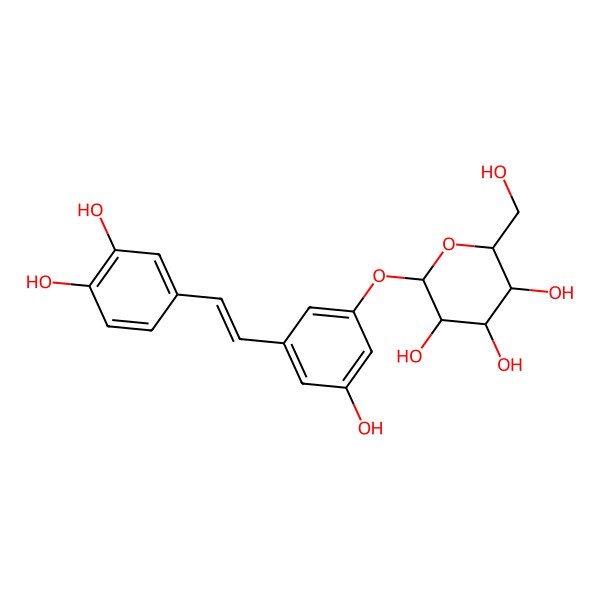 2D Structure of 2-[3-[2-(3,4-Dihydroxyphenyl)ethenyl]-5-hydroxyphenoxy]-6-(hydroxymethyl)oxane-3,4,5-triol