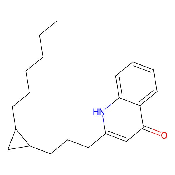 2D Structure of 2-(3'-(2'-Hexylcyclopropyl)propyl)-4-hydroxyquinoline