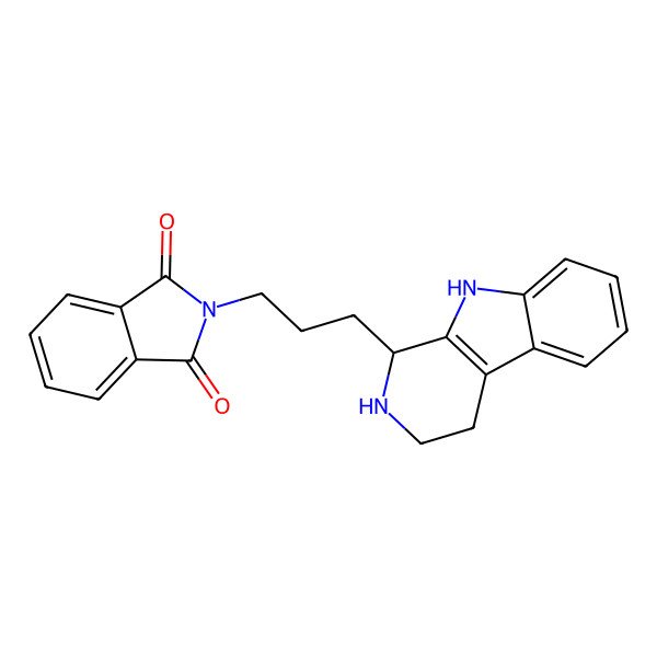 2D Structure of 2-[3-(2,3,4,9-tetrahydro-1H-pyrido[3,4-b]indol-1-yl)propyl]isoindoline-1,3-dione