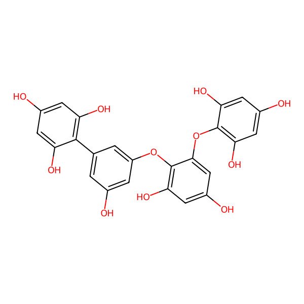 2D Structure of 2-[3-[2,4-Dihydroxy-6-(2,4,6-trihydroxyphenoxy)phenoxy]-5-hydroxyphenyl]benzene-1,3,5-triol