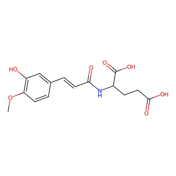2D Structure of 2-[3-(3-Hydroxy-4-methoxyphenyl)prop-2-enoylamino]pentanedioic acid