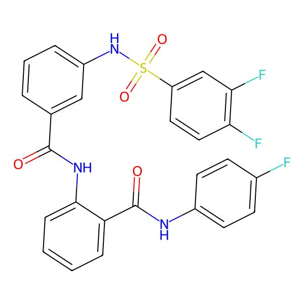 2D Structure of 2-[[3-[(3,4-difluorophenyl)sulfonylamino]benzoyl]amino]-N-(4-fluorophenyl)benzamide