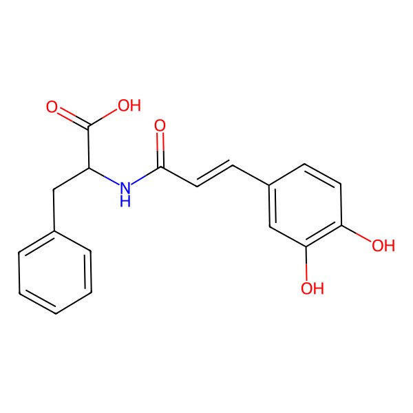 2D Structure of 2-[3-(3,4-Dihydroxyphenyl)prop-2-enoylamino]-3-phenylpropanoic acid