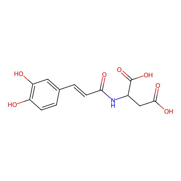 2D Structure of 2-[3-(3,4-Dihydroxyphenyl)prop-2-enoylamino]butanedioic acid