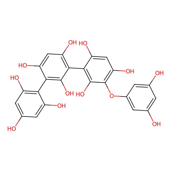 2D Structure of 2-[3-(3,5-Dihydroxyphenoxy)-2,4,6-trihydroxyphenyl]-4-(2,4,6-trihydroxyphenyl)benzene-1,3,5-triol