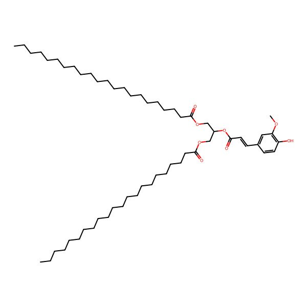 2D Structure of 2-((3-(4-Hydroxy-3-methoxyphenyl)-1-oxo-2-propenyl)oxy)-1,3-propanediyl docosanoate 2D Structure of 2-((3-(4-Hydroxy-3-methoxyphenyl)-1-oxo-2-propenyl)oxy)-1,3-propanediyl docosanoate